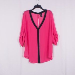 Torrid Pink and Black Blouse